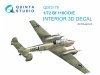 Quinta Studio QD72179 Bf 110C/D/E 3D-Printed & coloured Interior on decal paper (Eduard) 1/72
